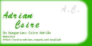 adrian csire business card